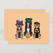 Hunde in Halloween-Kostümen Postkarte (Vorne/Hinten)