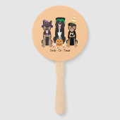 Hunde in Halloween-Kostümen probieren oder behande Fächer (Rückseite)