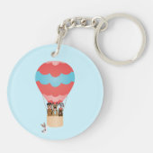 Hunde in Heißluftballon Schlüsselanhänger (Rückseite)