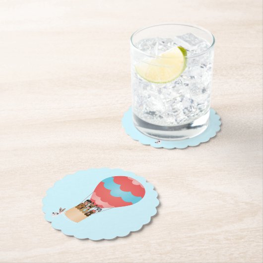 Hunde in Heißluftballon Untersetzer (Vor Ort)