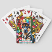 Hunde in Herbstfarben Monogram Go Fish Game Playin Spielkarten (Rückseite)