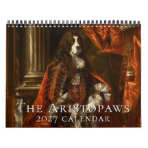 Hunde in historischen Kostümen 2026 Wandkalender