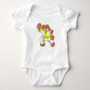 Hunde in Karate Martial Arts Baby Strampler