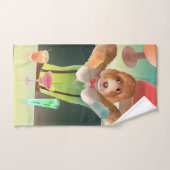 Hunde in Retro-Bar Badhandtuch Set (Handtuch)