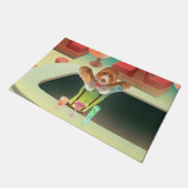 Hunde in Retro-Bar Fußmatte (Schrägansicht)