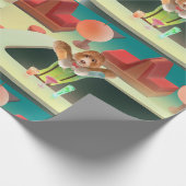 Hunde in Retro-Bar Geschenkpapier (Ecke)