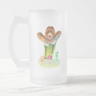 Hunde in Retro-Bar Mattglas Bierglas