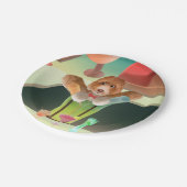 Hunde in Retro-Bar Pappteller (Schrägansicht)