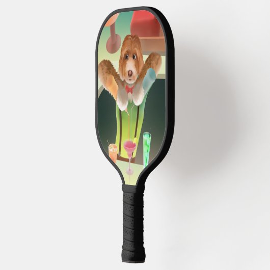 Hunde in Retro-Bar Pickleball Schläger (Links)