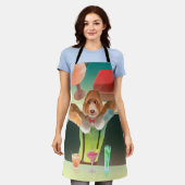 Hunde in Retro-Bar Schürze (Getragen)