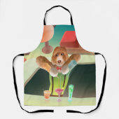 Hunde in Retro-Bar Schürze (Vorderseite)