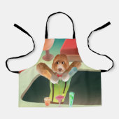 Hunde in Retro-Bar Schürze (Vorderseite)