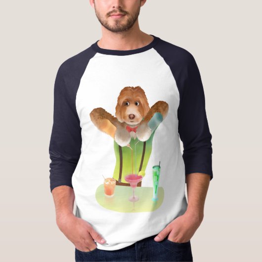 Hunde in Retro-Bar T-Shirt (Vorderseite)
