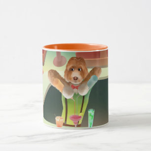 Hunde in Retro-Bar Tasse