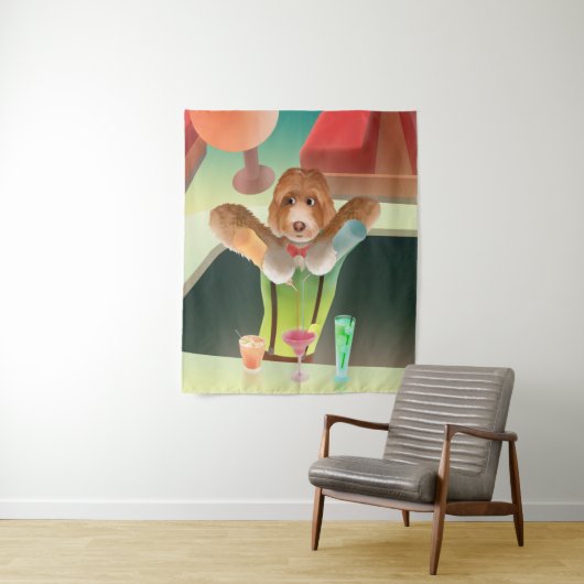 Hunde in Retro-Bar Wandteppich (Beispiel)