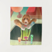 Hunde in Retro-Bar Wandteppich (Vorderseite)