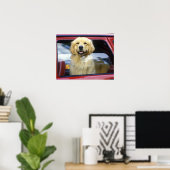 Hunde in rotem Autofenster Poster (Heimbüro)