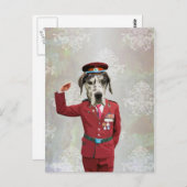 Hunde in roter Uniform Postkarte (Vorne/Hinten)