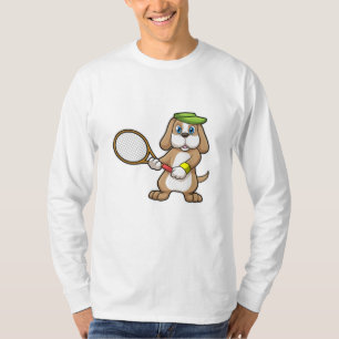 Hunde in Tennis mit Tennisschläger & Cap T-Shirt