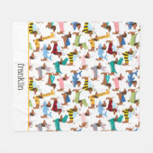 Hunde in verschleierten Halloween-Dackeln  Fleecedecke (Vorderseite (Horizontal))