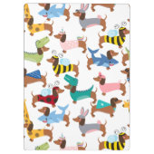 Hunde in verschleierten Halloween-Dackeln Klemmbrett (Rückseite)