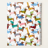 Hunde in verschleierten Halloween-Dackeln  Planer (Rückseite)