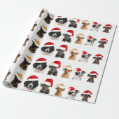 Hunde in Weihnachtsmannmütze Wrapping Paper für We Geschenkpapier (Ungerollt)
