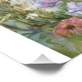 Hunde in Wildblumen Poster (Ecke)