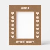 Hunde Individuelle Name Paw Prints Heart Geätzte Rahmen (Vorderseite)