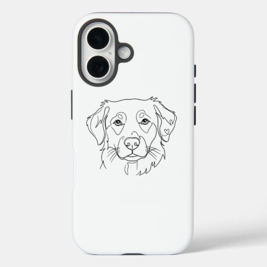 Hunde iPhone 16 Hülle - modernes minimalistisches  (Rückseite)