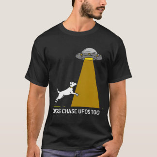 Hunde jagen auch Ufos - Funny Alien & Dog Lover T-Shirt