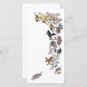 Hunde jagen Katze Dankeskarte (Vorne/Hinten)