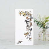 Hunde jagen Katze Dankeskarte (Stehend Vorderseite)