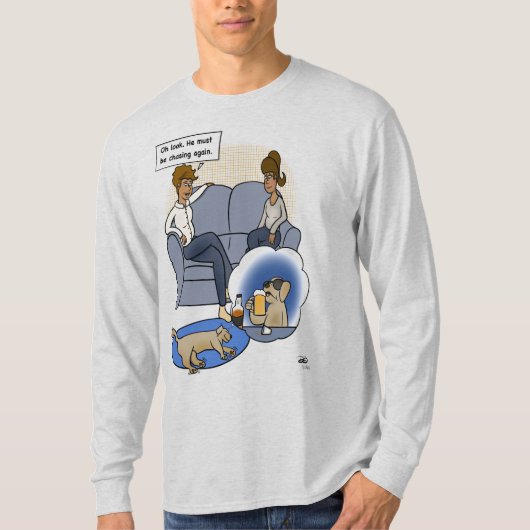 Hunde jagen Traum Männer Grau T-Shirt (Vorderseite)