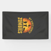 Hunde jagt Zombies Halloween-Design Banner (Horizontal)