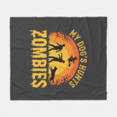 Hunde jagt Zombies Halloween-Design Fleecedecke (Vorderseite (Horizontal))