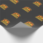 Hunde jagt Zombies Halloween-Design Geschenkpapier (Ecke)