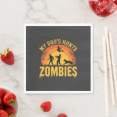 Hunde jagt Zombies Halloween-Design Serviette (Beispiel)