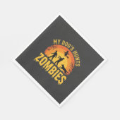 Hunde jagt Zombies Halloween-Design Serviette (Ecke)