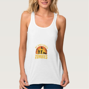 Hunde jagt Zombies Halloween-Design Tank Top