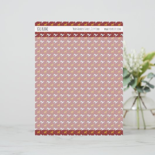 Hunde Jahr 2018 Personalisiertes Hundsmuster Briefbogen (Stehend Vorderseite)