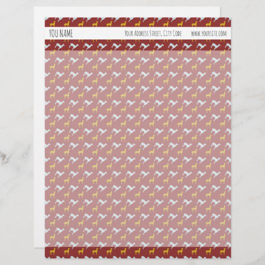 Hunde Jahr 2018 Personalisiertes Hundsmuster Briefbogen (Vorne/Hinten)