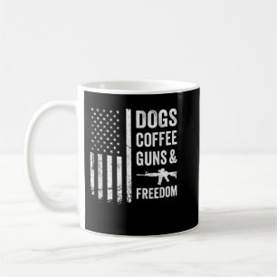 HUNDE KAFFEE GUNS & FREEDOM - Funny Pro Gun Amerik Kaffeetasse