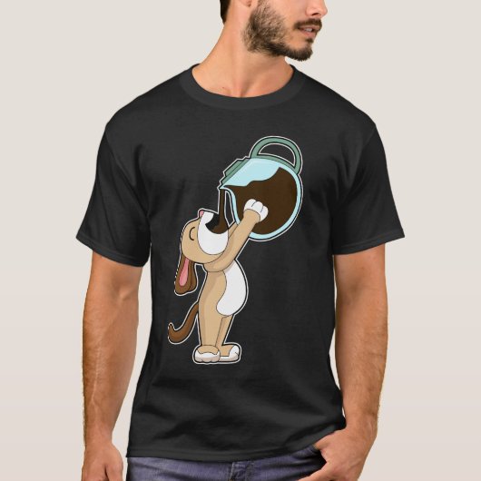 Hunde Kaffee Kaffeekanne T-Shirt (Vorderseite)