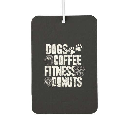 Hunde Kaffee Ness Donuts Gym Feinschmecker Workout Autolufterfrischer (Vorderseite)