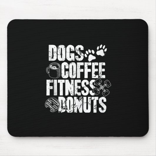 Hunde Kaffee Ness Donuts Gym Feinschmecker Workout Mousepad (Vorne)
