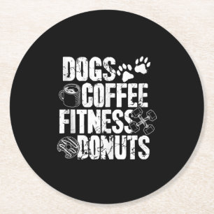 Hunde Kaffee Ness Donuts Gym Feinschmecker Workout Runder Pappuntersetzer