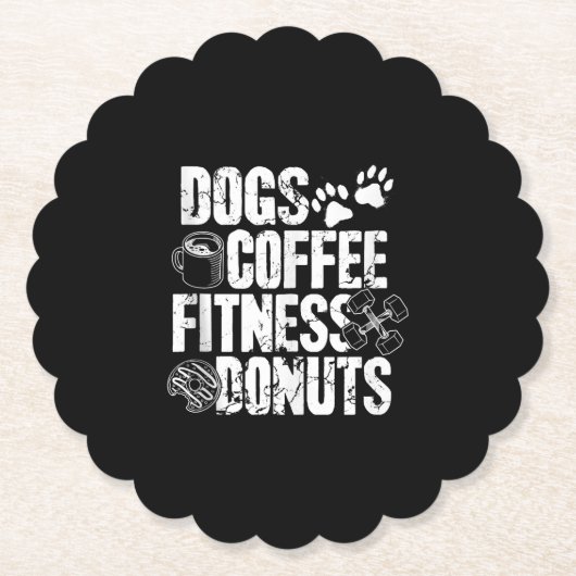 Hunde Kaffee Ness Donuts Gym Feinschmecker Workout Untersetzer (Vorderseite)