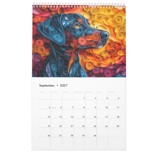 Hunde Kalender (Sep 2027)
