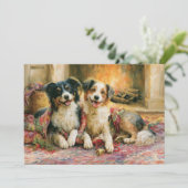 Hunde Kamin Weihnachten (Stehend Vorderseite)